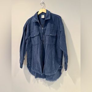 Aerie offline corduroy half Zip shirt In Blue